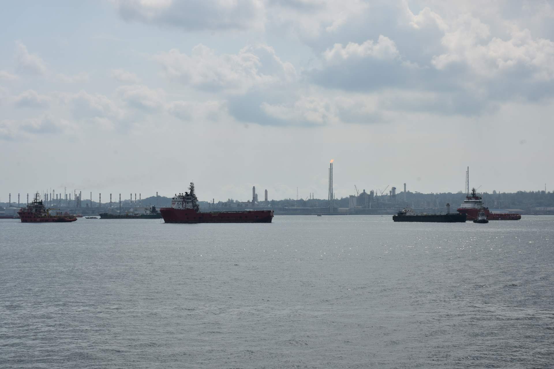 Vessels and industrial waterfront at Balikpapan, East Kalimantan